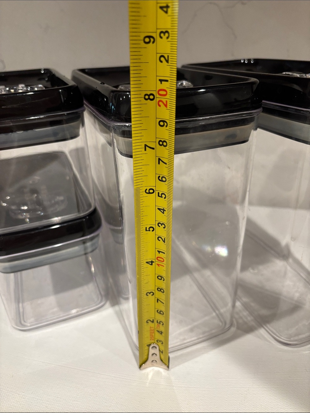 Clear Food Storage Canister Set with Black Lids - Picture 3 of 6